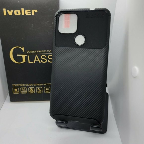 ivoler Other - NWT iVoler Google Pixel 4a Black Carbon Design W/3 Glass screen protectors